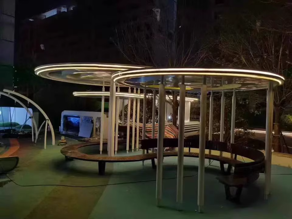 廊架夜间效果